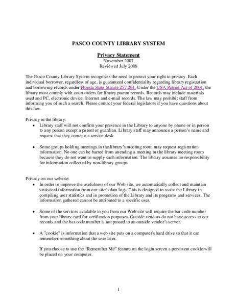 Privacy Statement